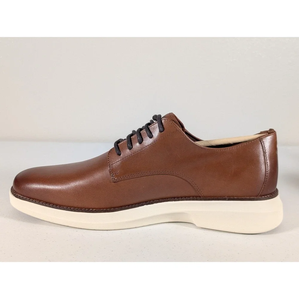 Cole Haan Grand Shadowlite Plain Toe Oxfords British Tan Ivory Men's 11 C41561